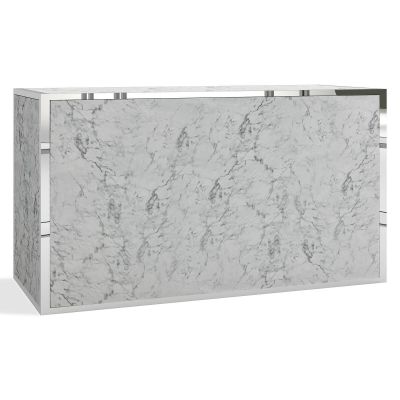 Image of Milo Bar, Silver Frame, Marble Carrara